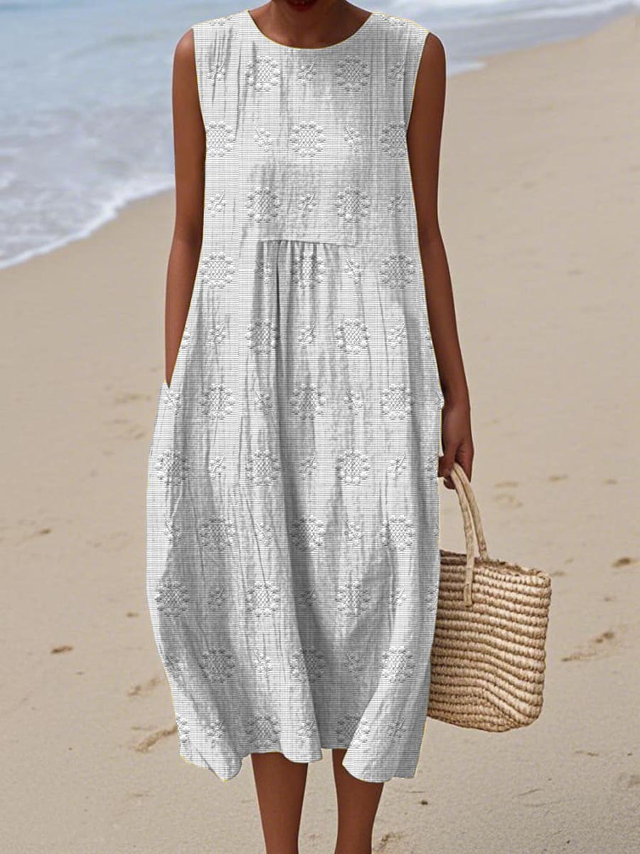 Women’s Dress | Sleeveless Midi Round Neck