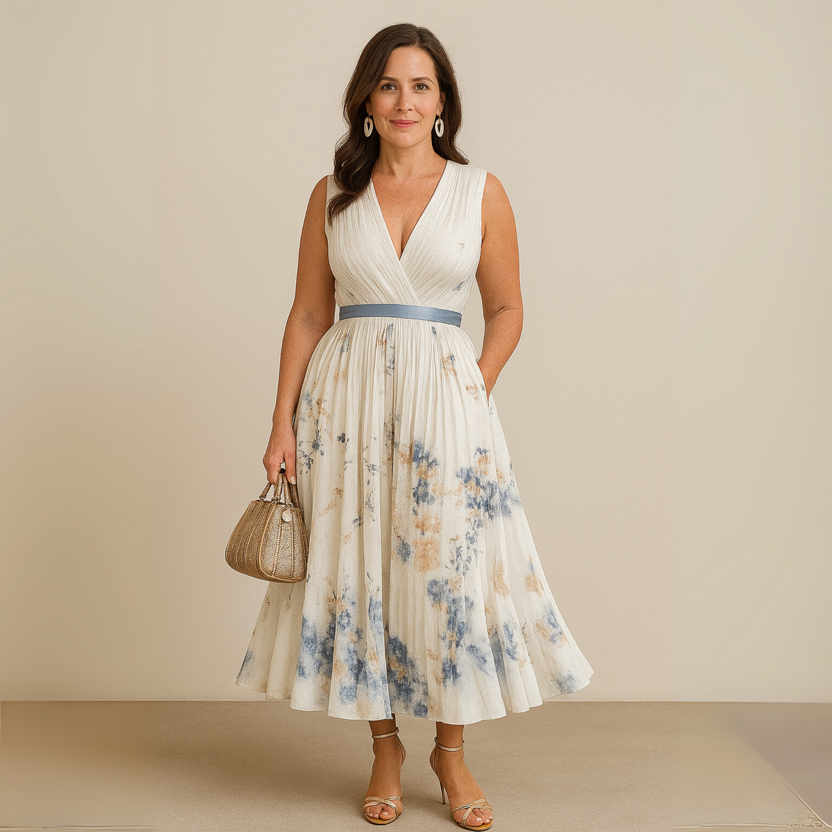 Women’s Summer Dress | Pleated Sleeveless Maxi