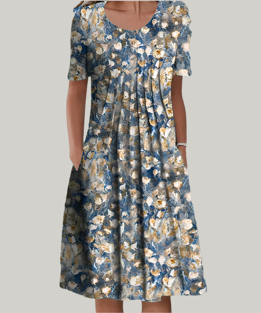 Women's Dress | Printed Midi Short Sleeve