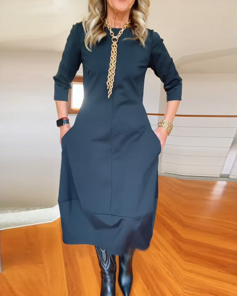 Women's Dress | Round Neck Midi