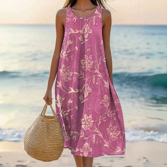 Women's Dress | Floral-style Print Across Midi