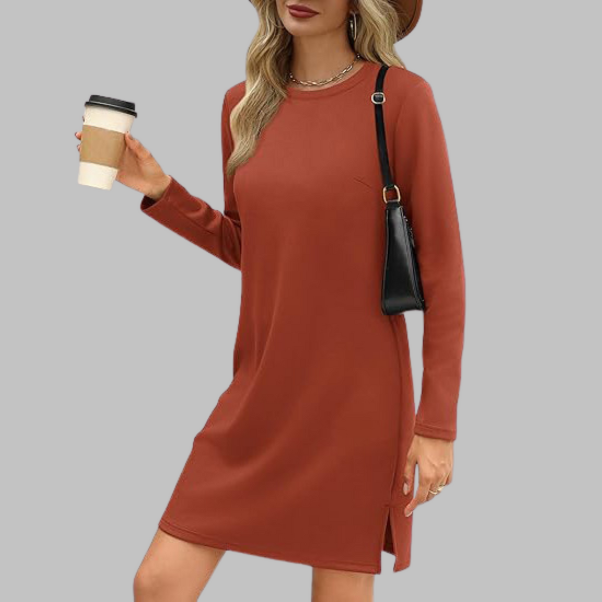 Women’s Dress | Long Sleeve Round Neck