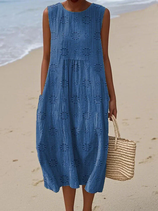 Women’s Dress | Sleeveless Midi Round Neck