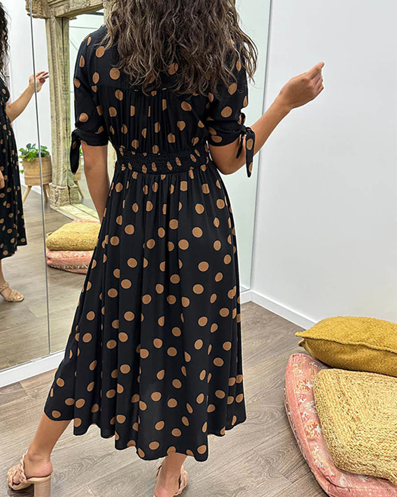 Women's Dress | Midi Polka Dot Print