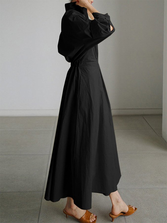 Women's Dress | Collared Long Sleeve Maxi