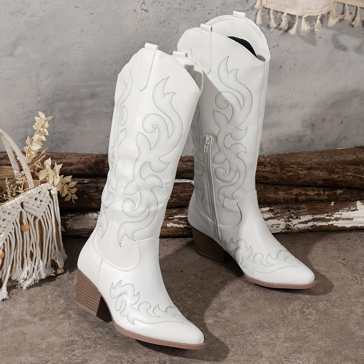 Cowboy Boots For Women | Knee-High Block Heel