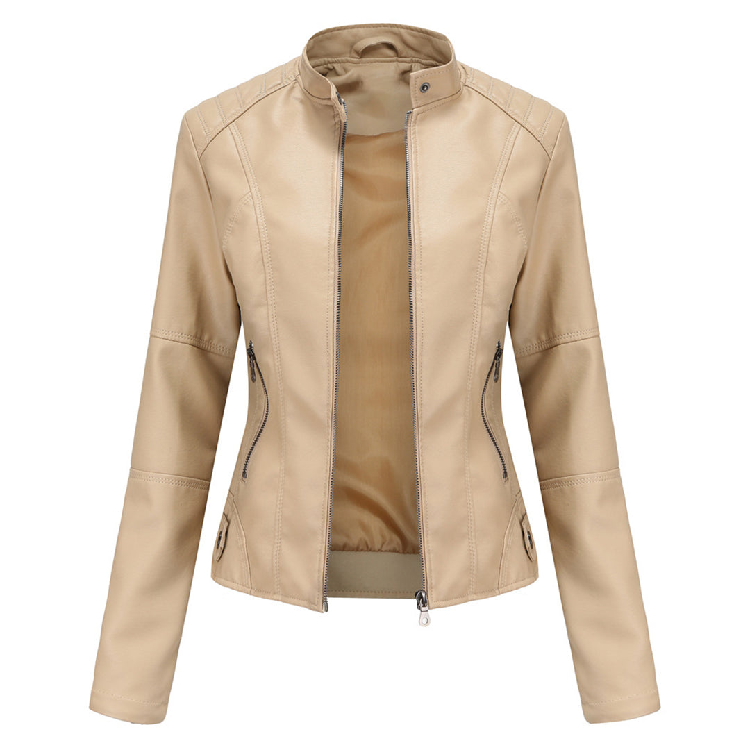 Women's Jacket | Stand Collar Zipper Pockets