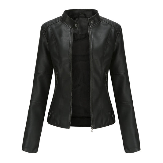 Women's Jacket | Stand Collar Zipper Pockets