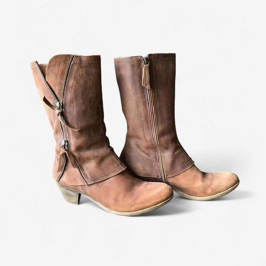 Boots For Women | Mid-Calf Side Zip Detail