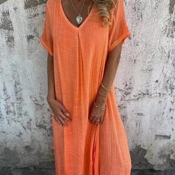 Women's Dress | Loose Midi V-Neck