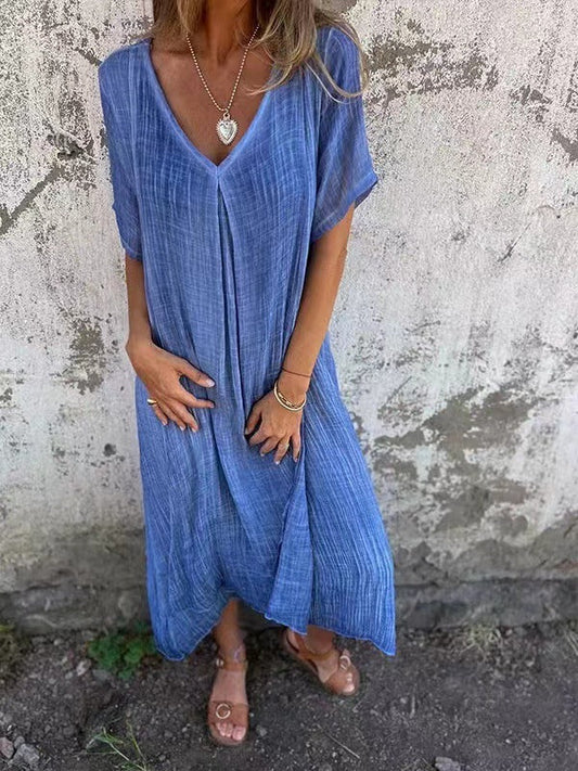 Women's Dress | Loose Midi V-Neck