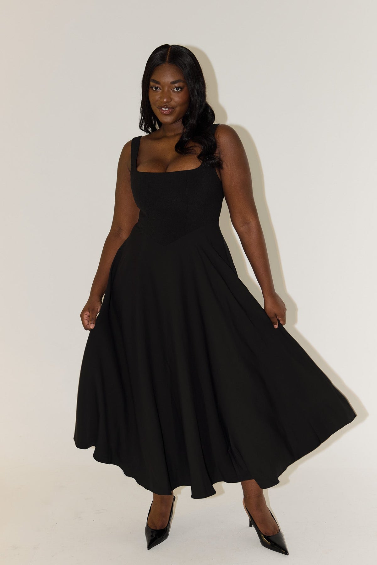 Women's Dress | Square Neck Sleeveless Midi