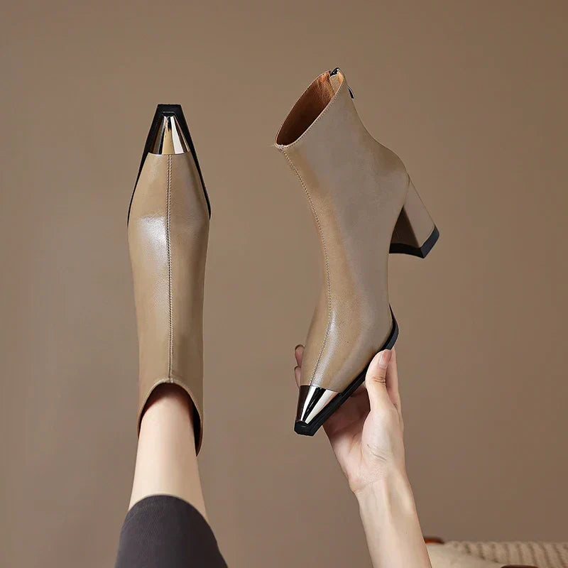 Boots For Women | Pointed Toe Block Heel Style