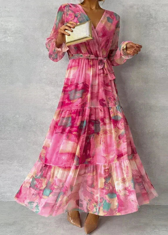 Women’s Dress | Floral Wrap Maxi with V-Neck