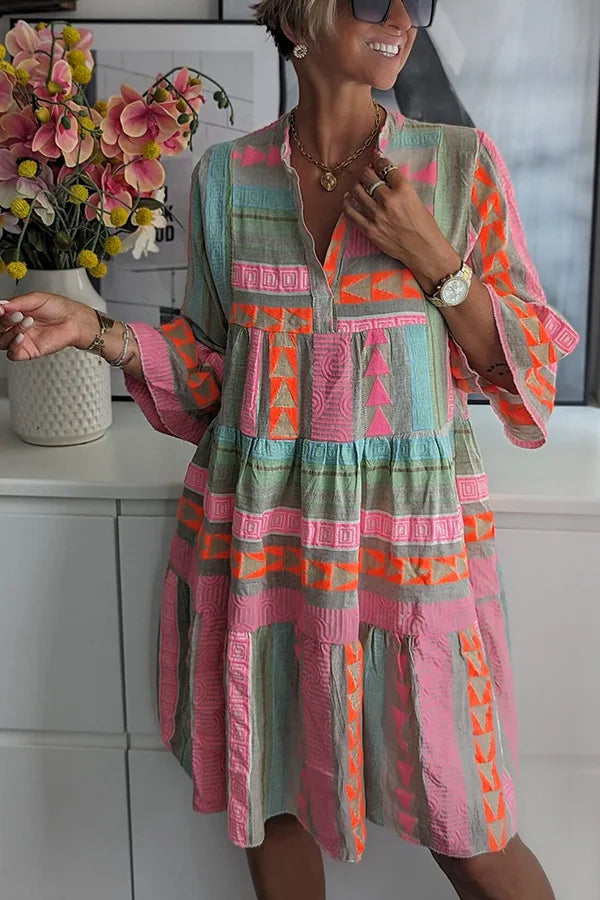 Women's Spring Dress | Printed Tiered Mini