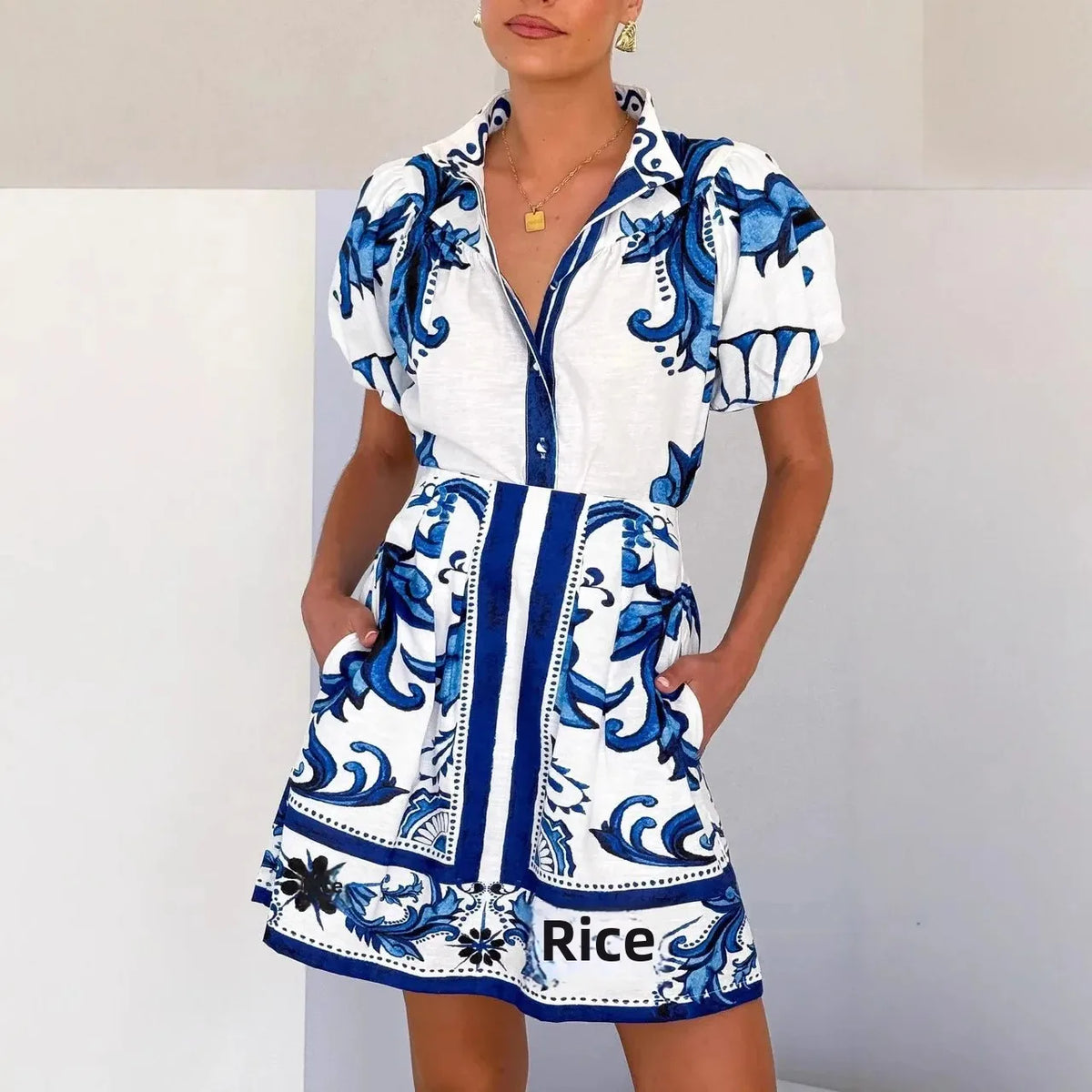 Women's Mini Sundress | Puff Sleeve Floral