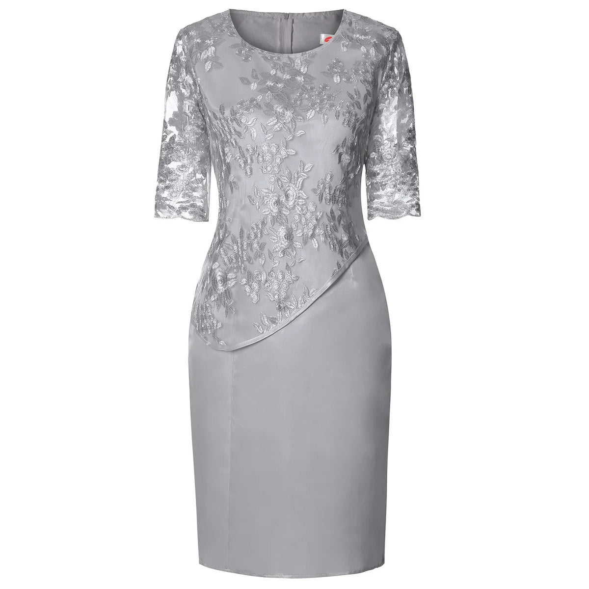 Women's Dress | Knee Length Embroidered Overlay