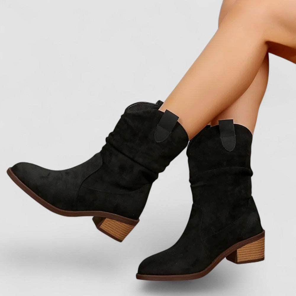 Boots for Women | Mid-Calf Pull Tab Detail