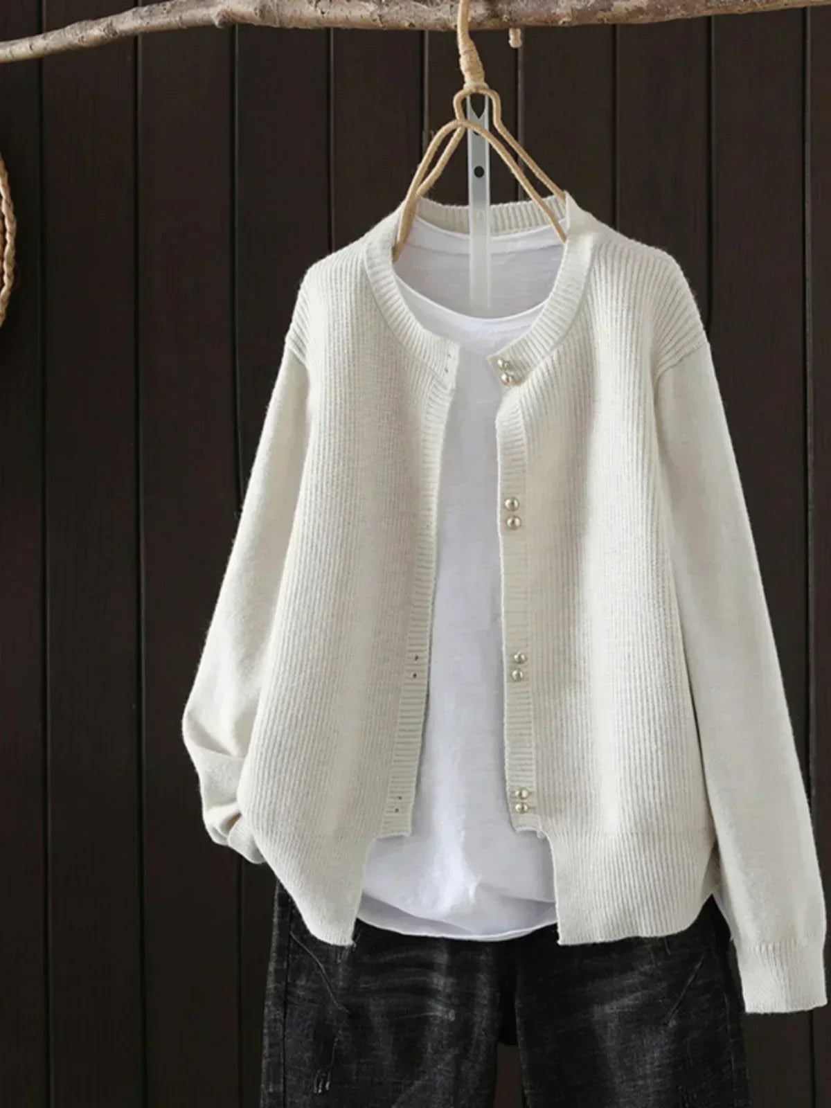 Women's Sweater | Button Front Ribbed Cuffs