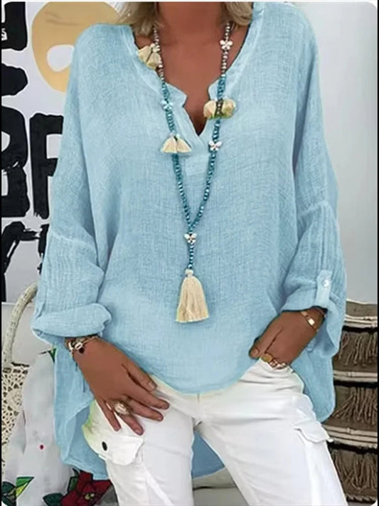 Women's Blouse | Long Sleeve V-Neck