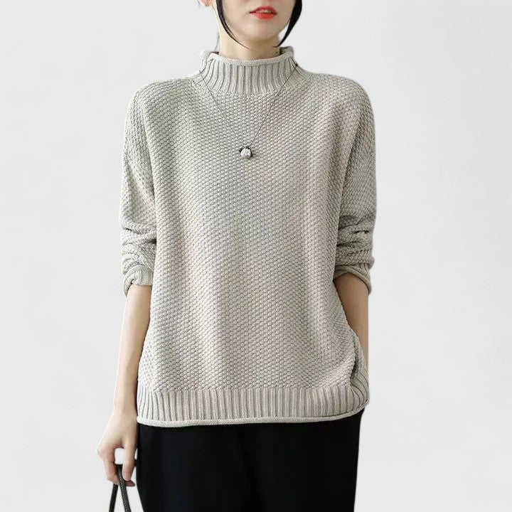 Women’s Sweater | Textured Mock Neck