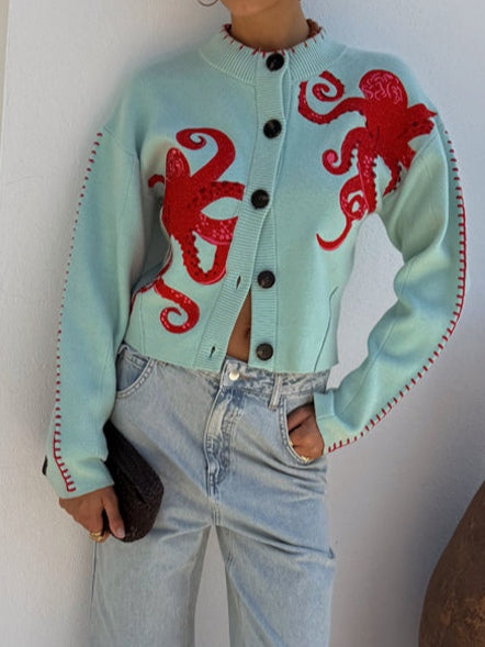 Women’s Cardigan | Octopus Pattern Knit
