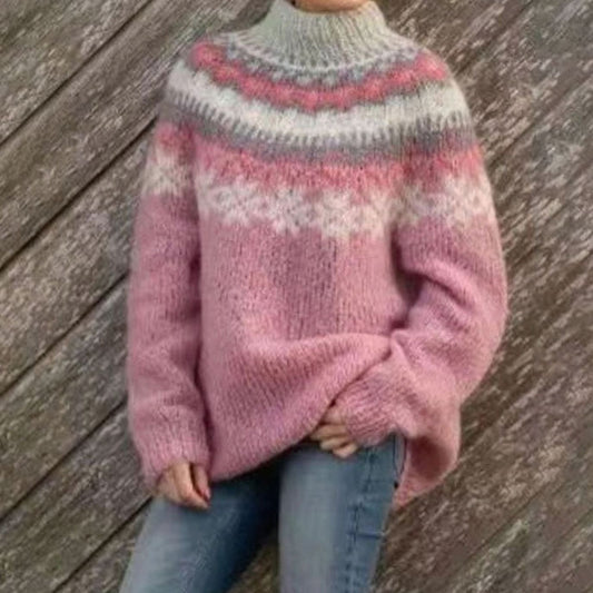 Courtney | Women's Relaxed-Fit Nordic Fair Isle Pattern Sweater Sweater
