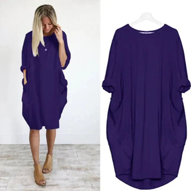 Women's Dress | Loose Shift Front Pockets Mini