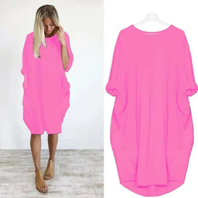 Women's Dress | Loose Shift Front Pockets Mini