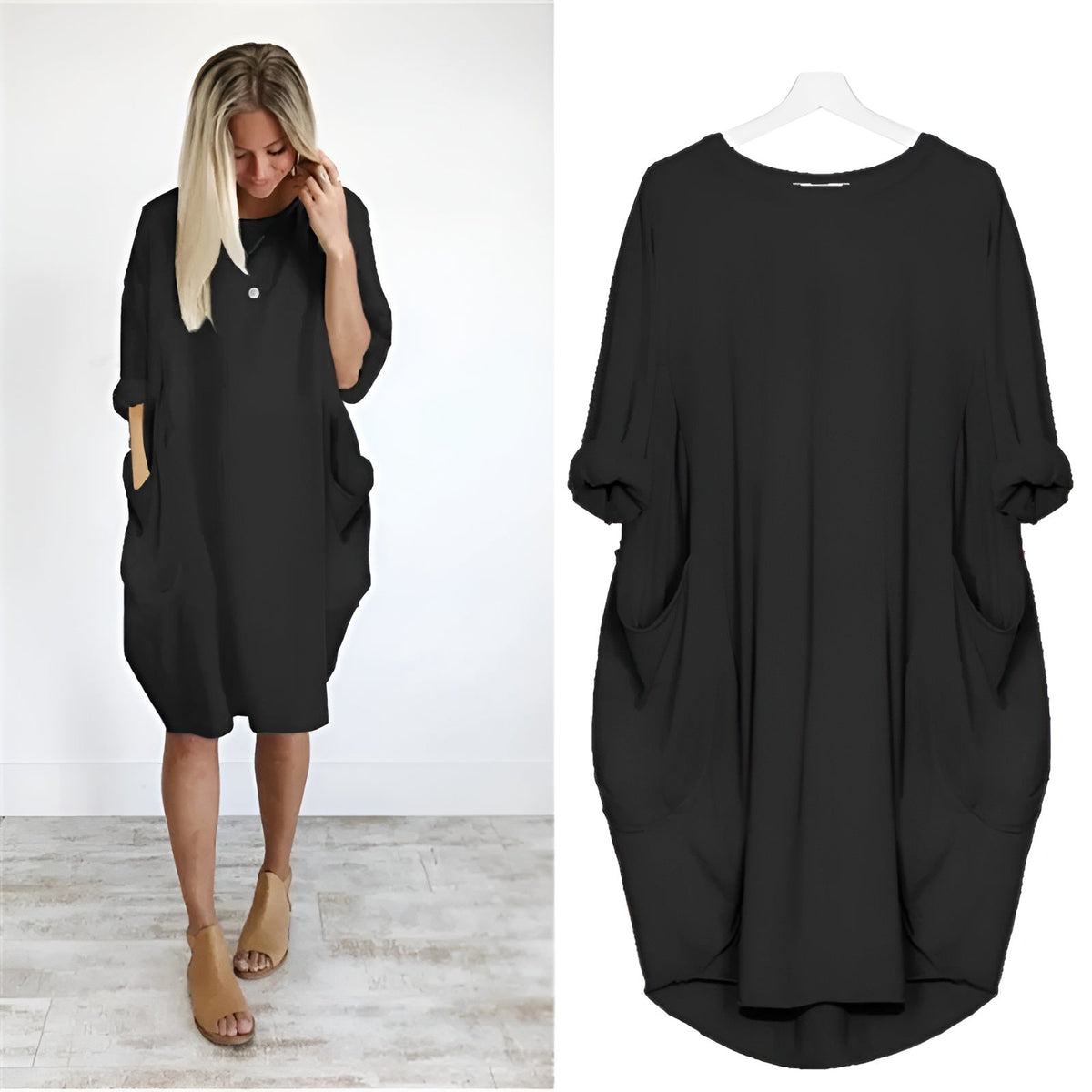 Women's Dress | Loose Shift Front Pockets Mini