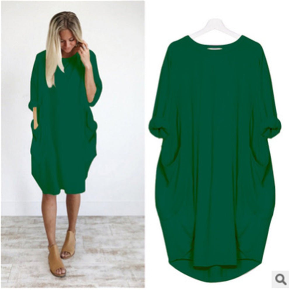 Women's Dress | Loose Shift Front Pockets Mini