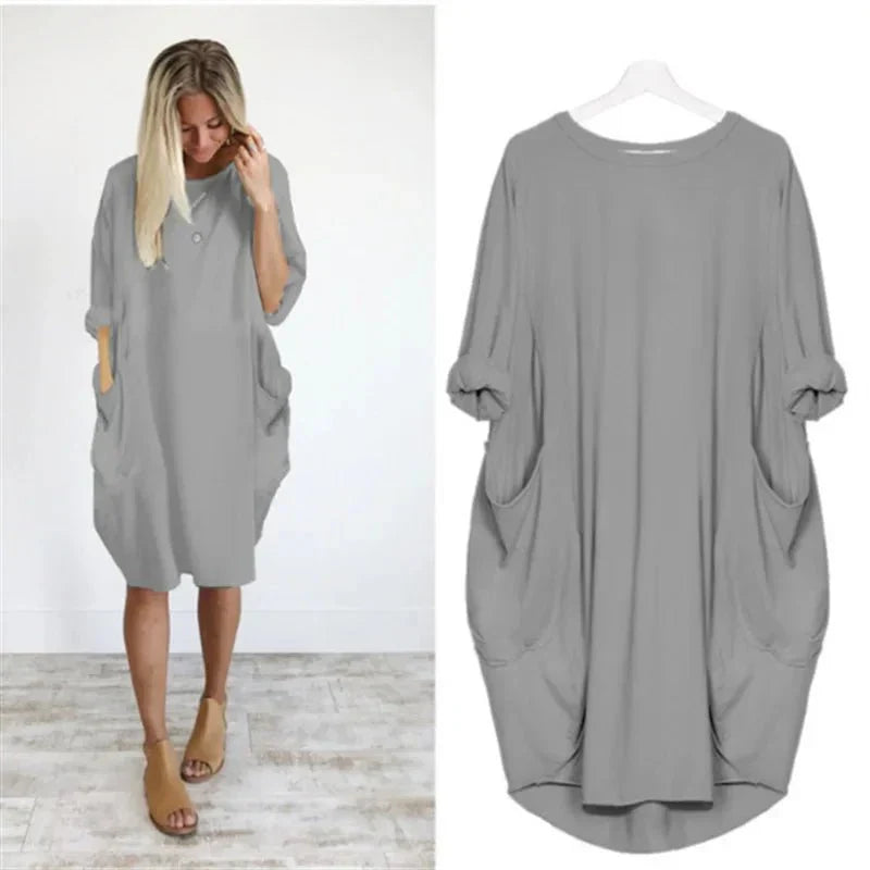 Women's Dress | Loose Shift Front Pockets Mini