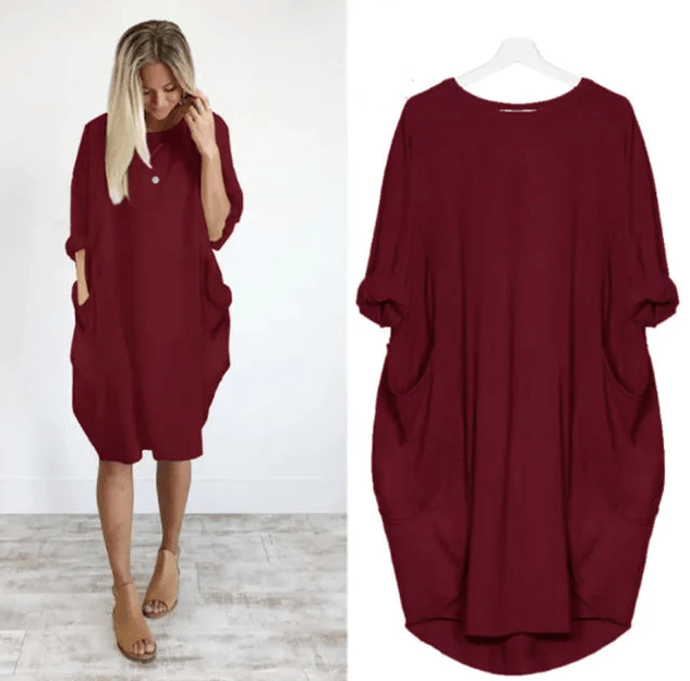 Women's Dress | Loose Shift Front Pockets Mini