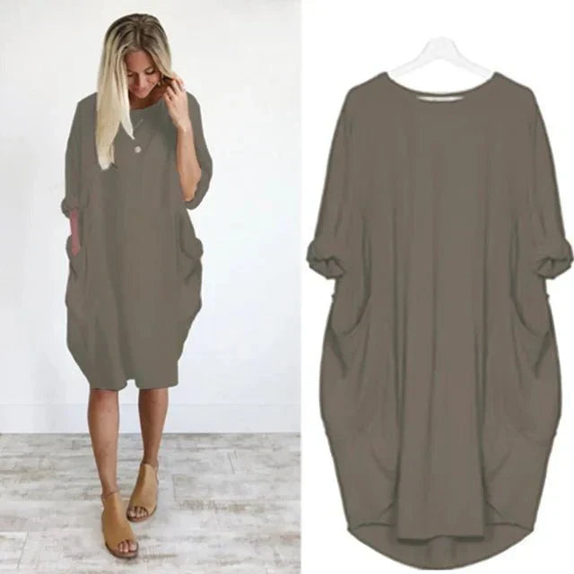 Women's Dress | Loose Shift Front Pockets Mini