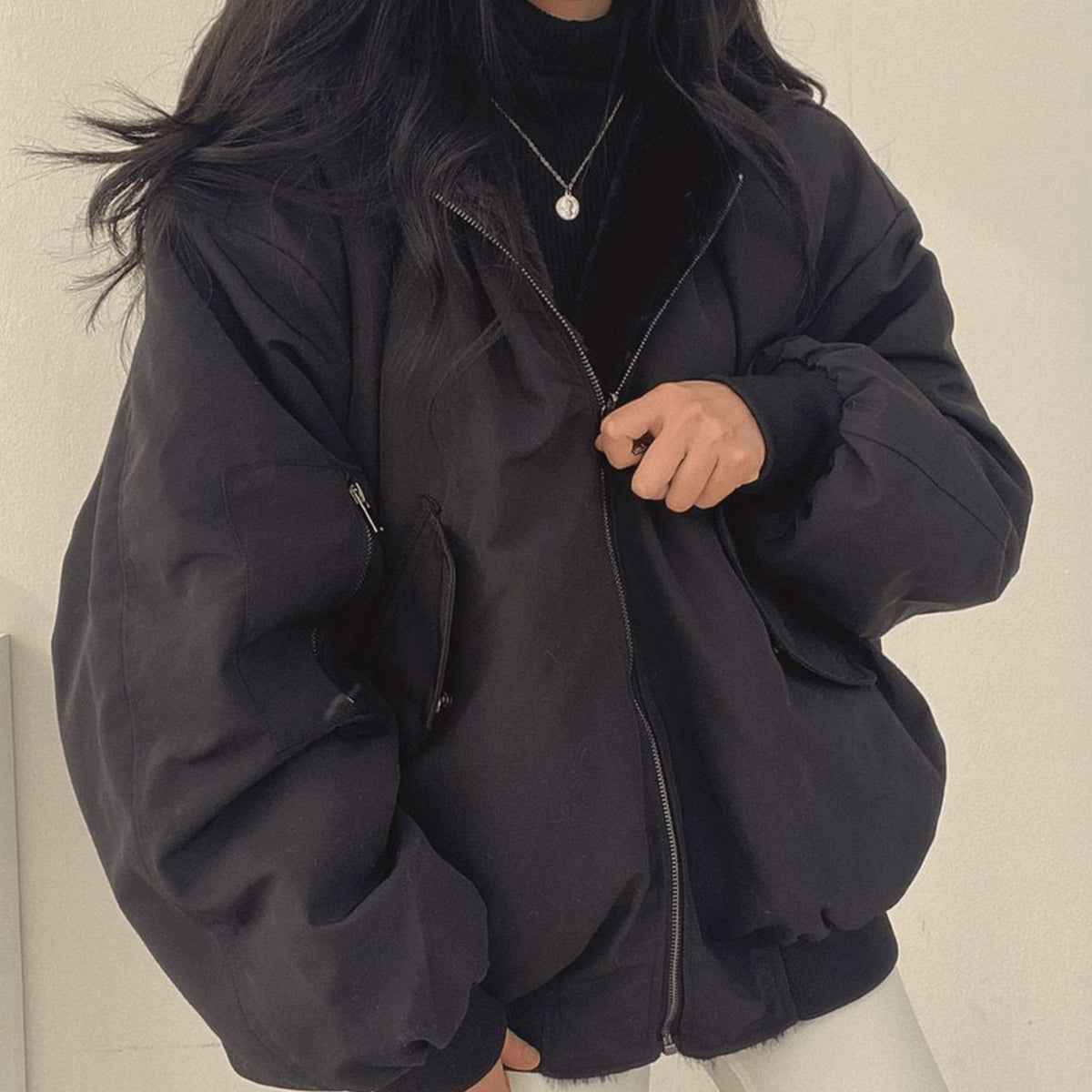 Dolores | Women's Oversized Relaxed-Fit Fleece-Lined Zip-Up Winter Jacket