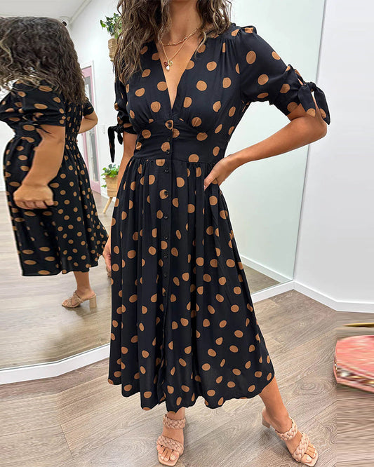 Women's Dress | Midi Polka Dot Print
