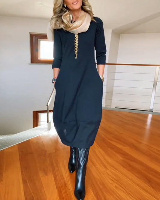 Women's Dress | Round Neck Midi