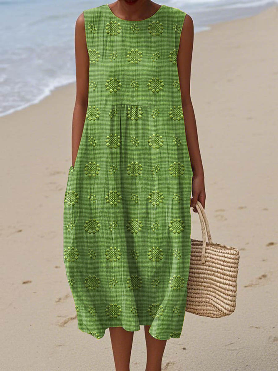 Women’s Dress | Sleeveless Midi Round Neck