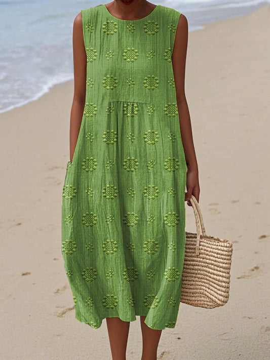 Women’s Dress | Sleeveless Midi Round Neck