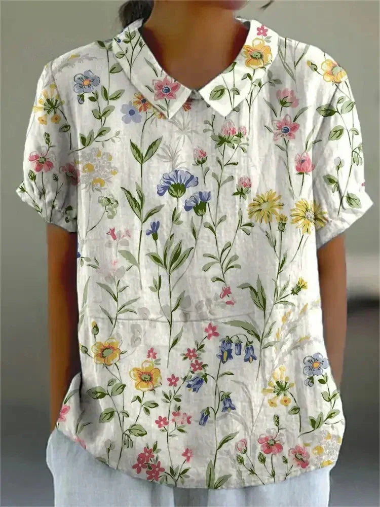 Women's Blouse | Floral Print Collar