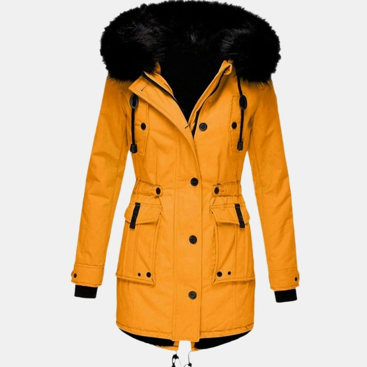 Ivy | Women's Thick Faux Fur Hooded Drawstring Parka Coat