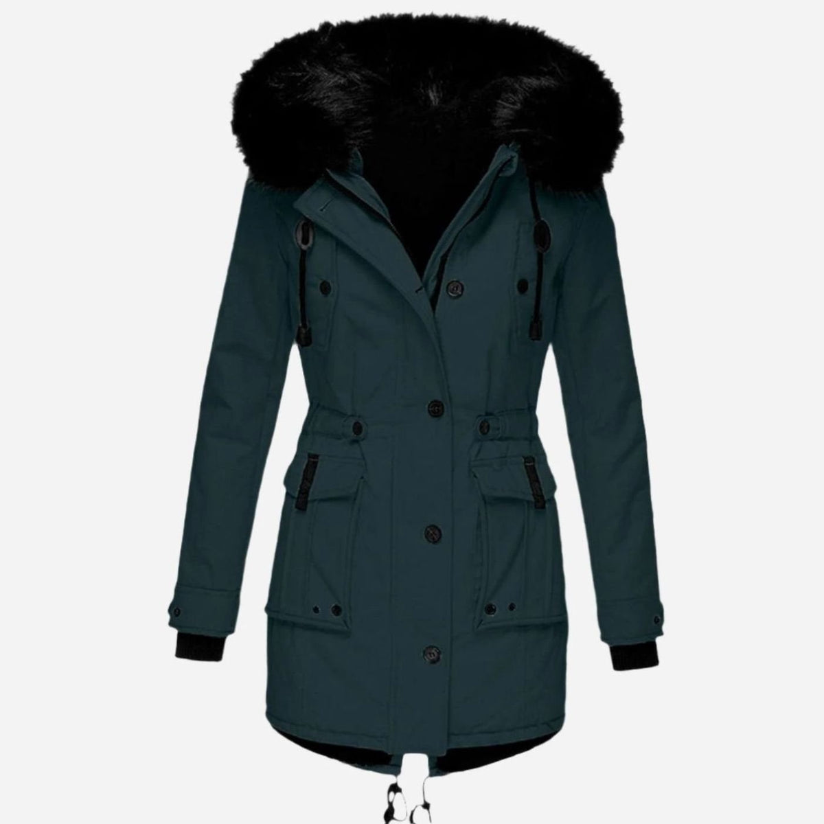 Ivy | Women's Thick Faux Fur Hooded Drawstring Parka Coat