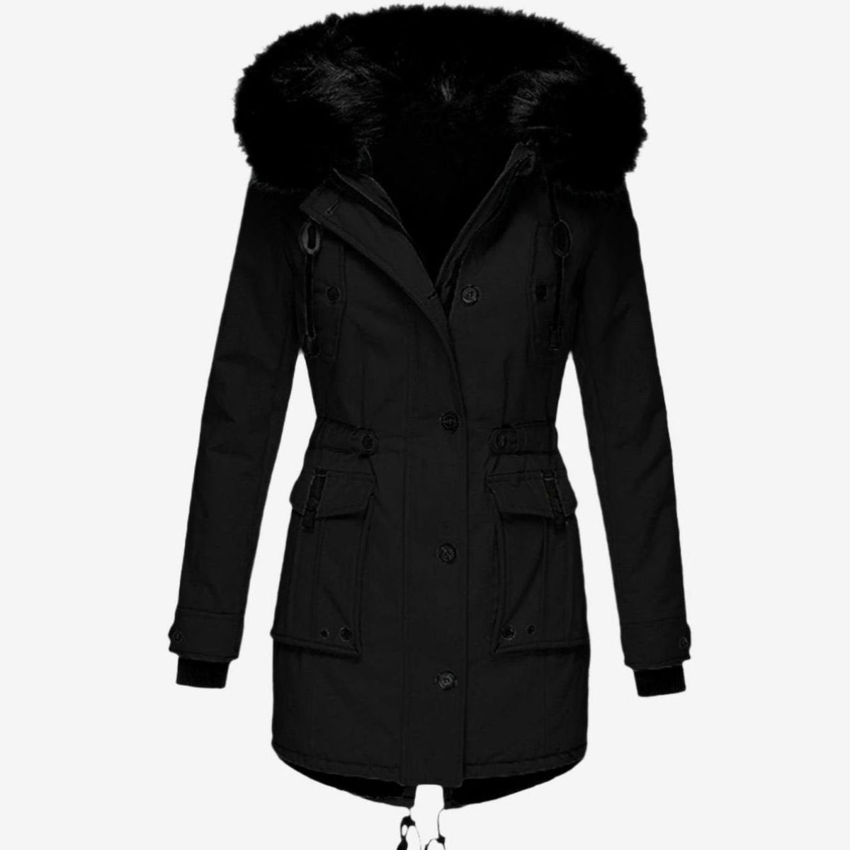 Kimberly | Women's Faux Fur Hood Fitted Parka Winter Coat