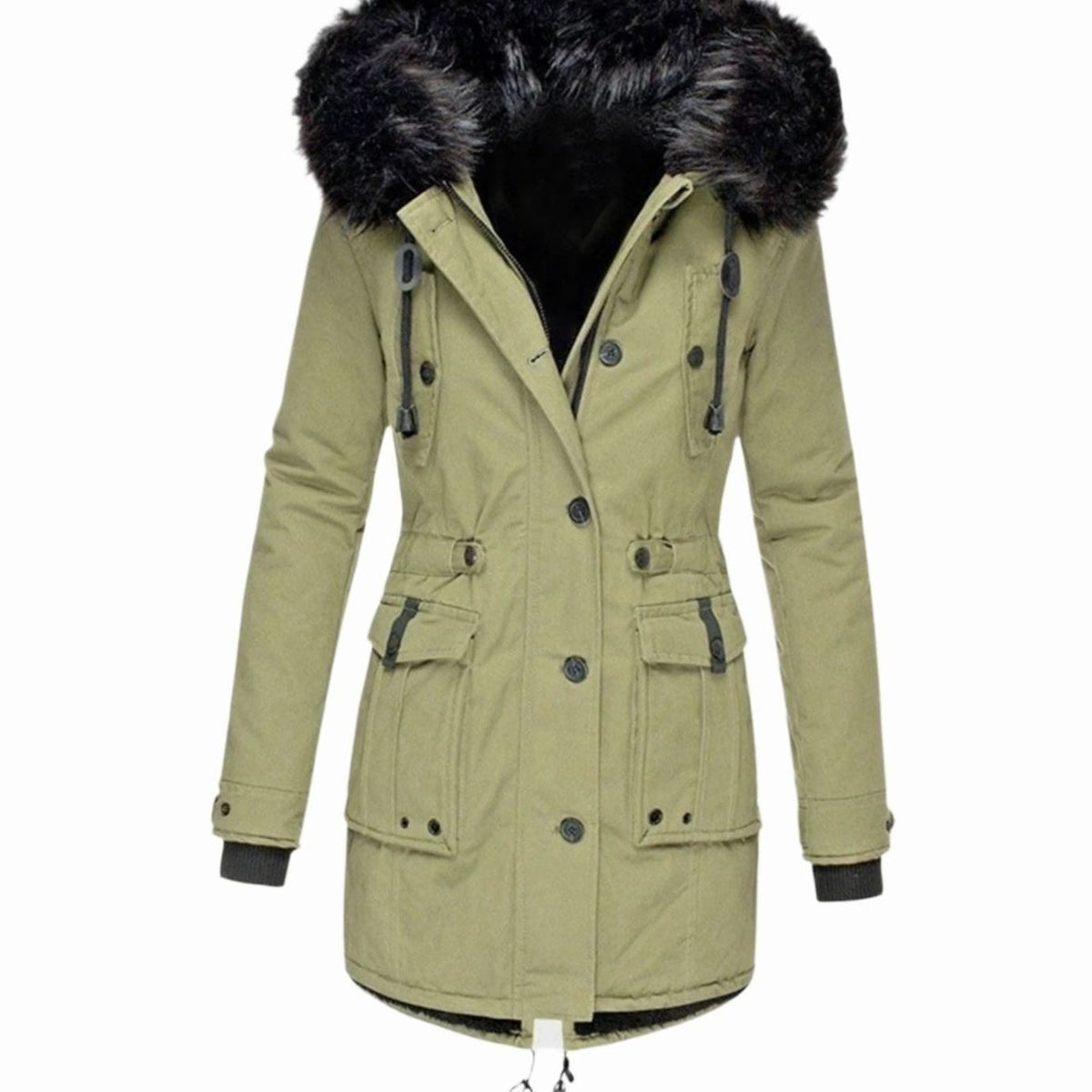 Kimberly | Women's Faux Fur Hood Fitted Parka Winter Coat
