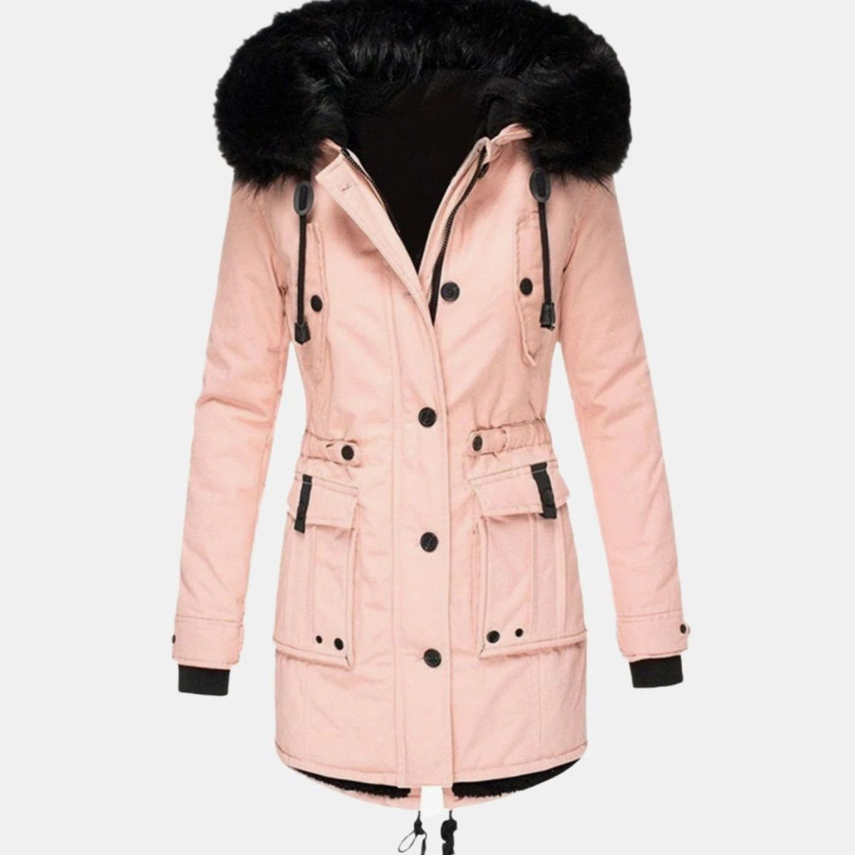 Kimberly | Women's Faux Fur Hood Fitted Parka Winter Coat