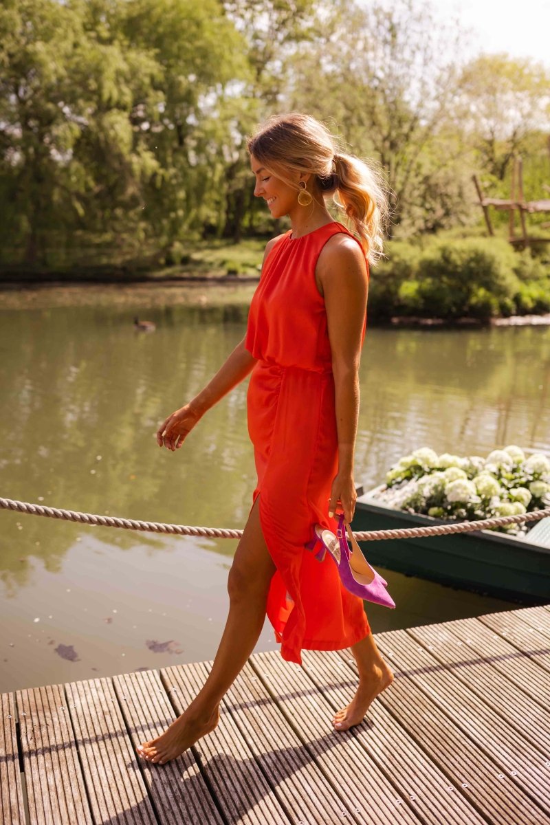 Women’s Summer Dress | Sleeveless Split Midi