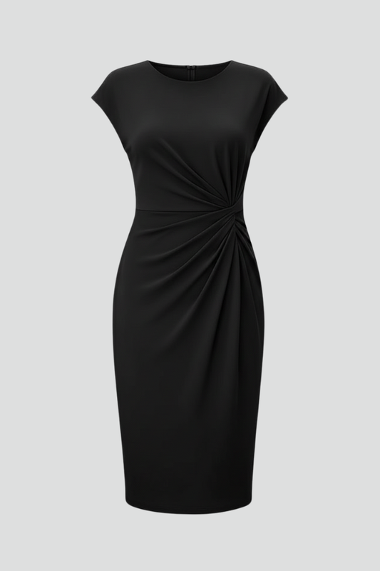 Women's Midi Sundress | Round Cap Sleeve
