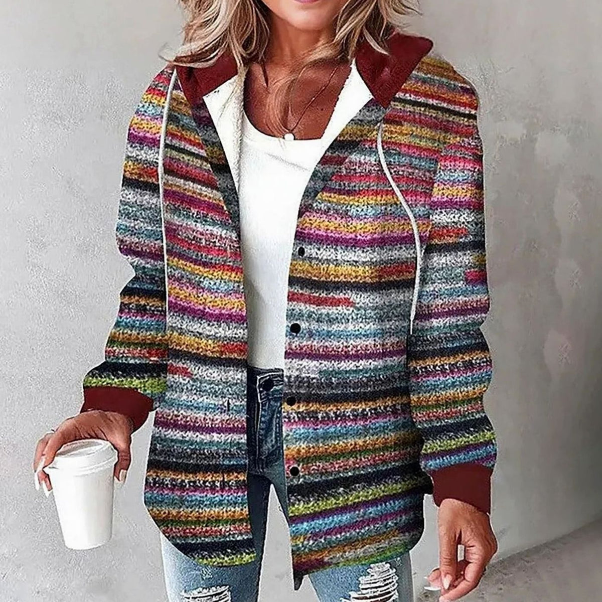 Margot | Women's Plaid Hooded Jacket with Relaxed Fit