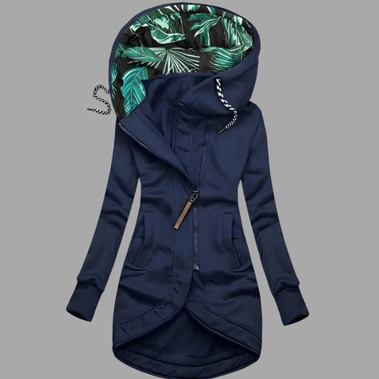 Maya | Women's Rugged Long Hooded Winter Shell Jacket with Zipper