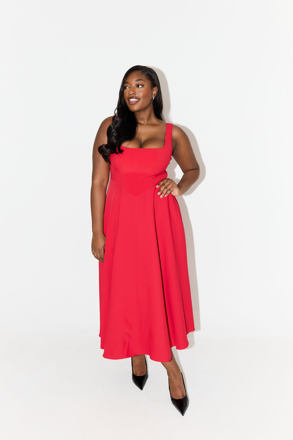 Women's Dress | Square Neck Sleeveless Midi